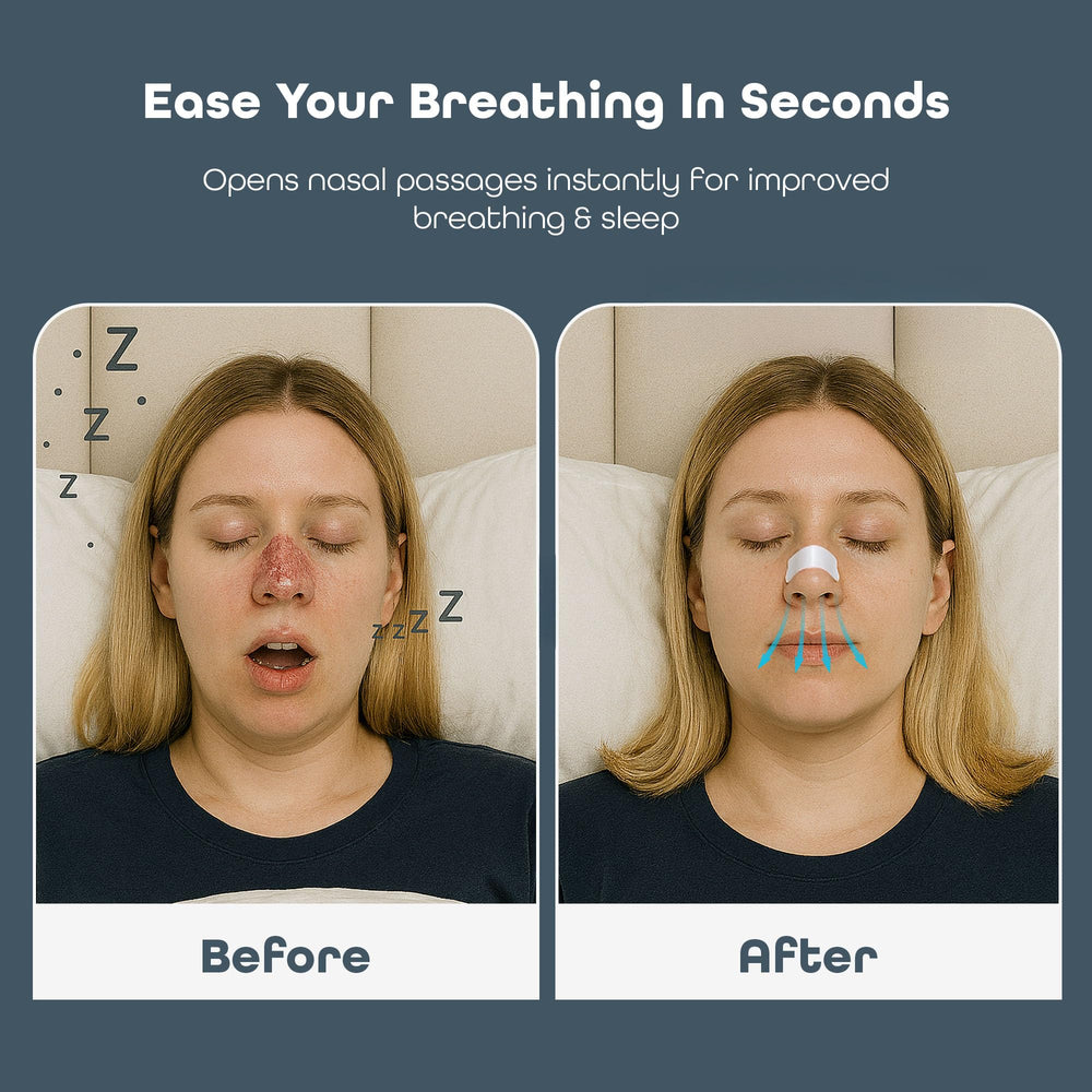 Sleep Habits easy-removal strips highlight simple nighttime placement and removal.