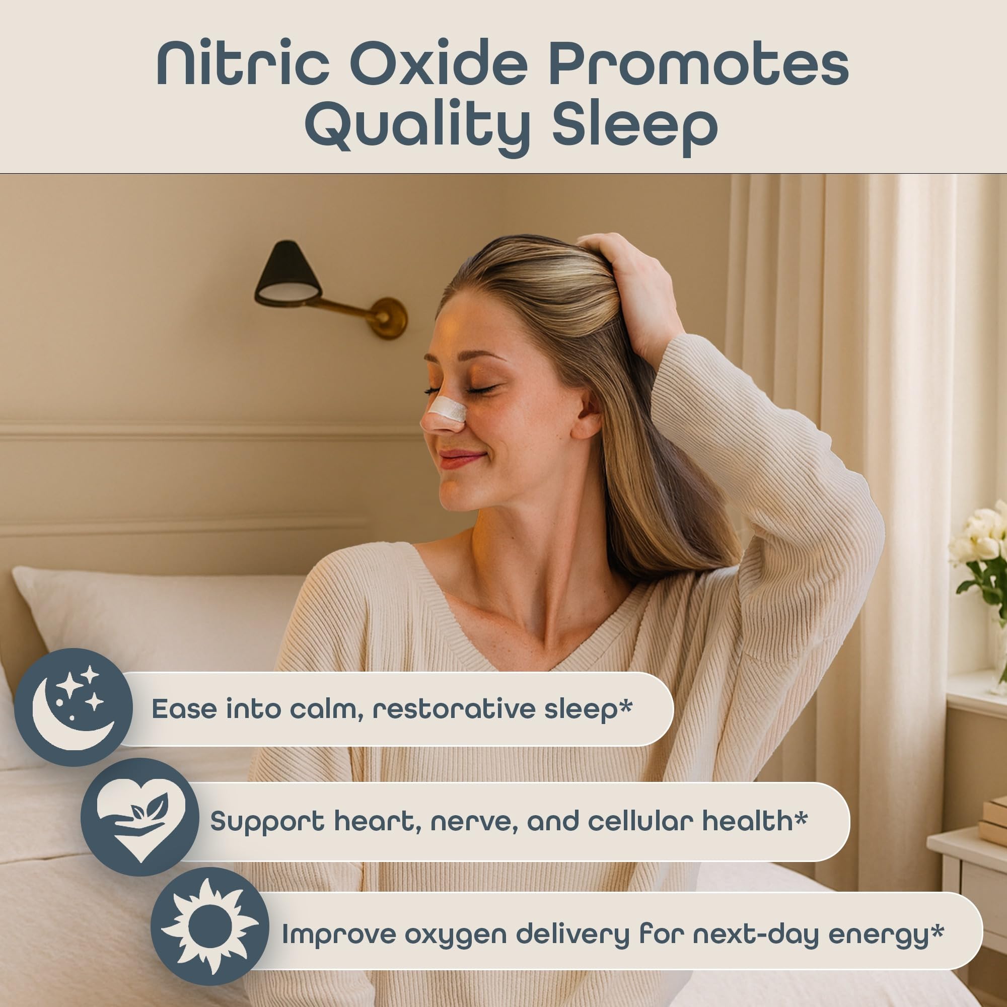 Sleep Habits Restore cherry-pomegranate flavor glass emphasizes tasty, melatonin-free option.
