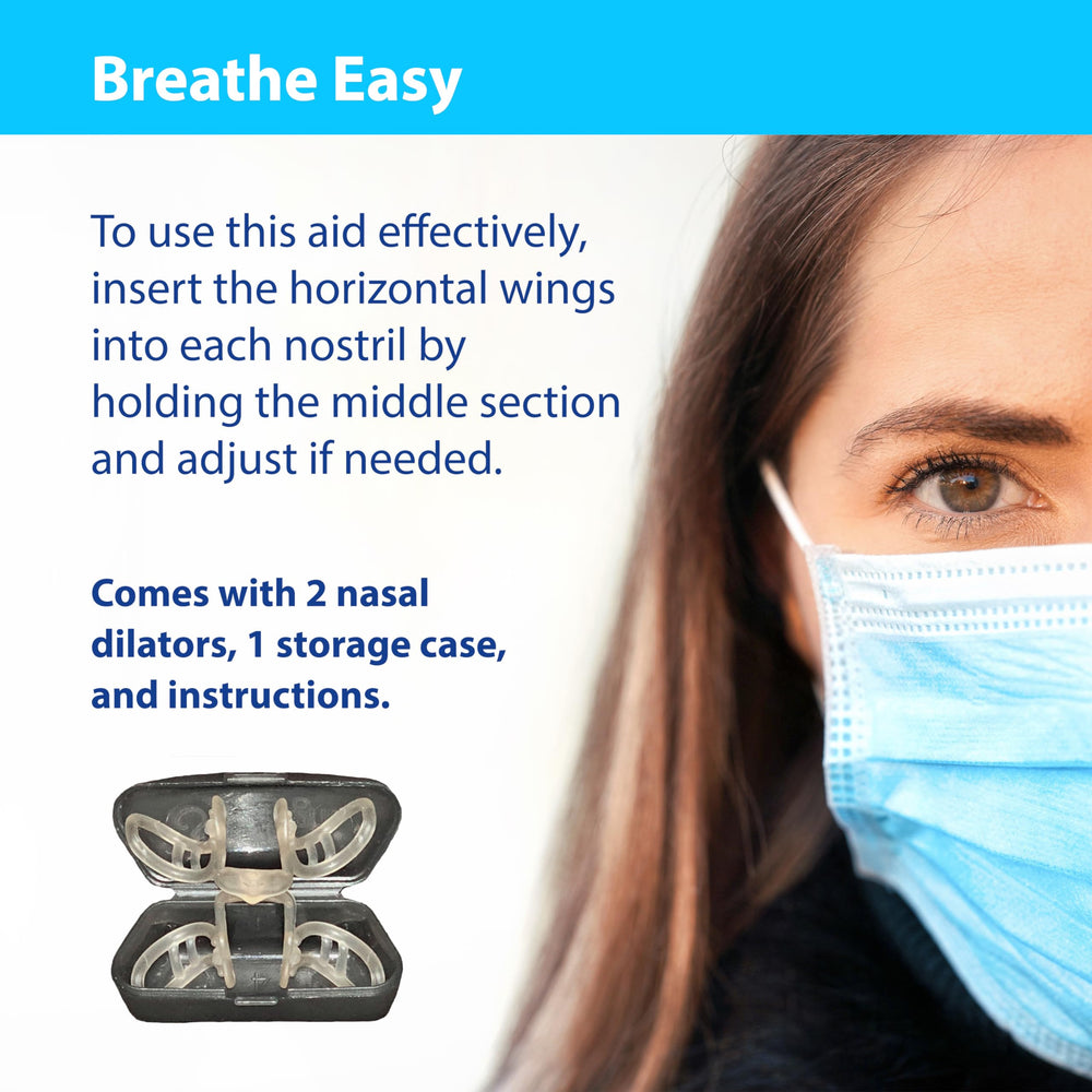 SleepRight Mask Air Aid Nasal Dilator's translucent design rests discreetly under your mask.