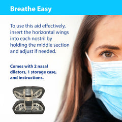 SleepRight Mask Air Aid Nasal Dilator's translucent design rests discreetly under your mask.