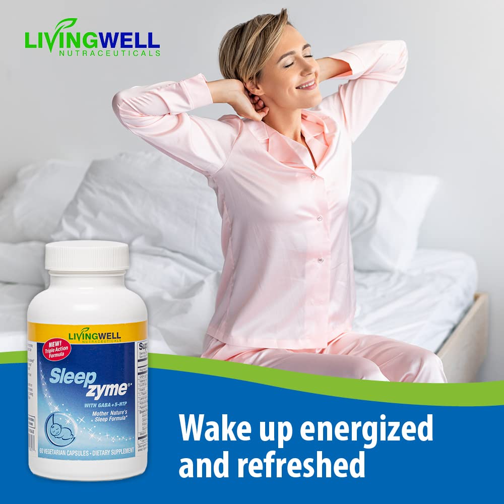 Sleepzyme label close-up showing key ingredients and bedtime benefits.