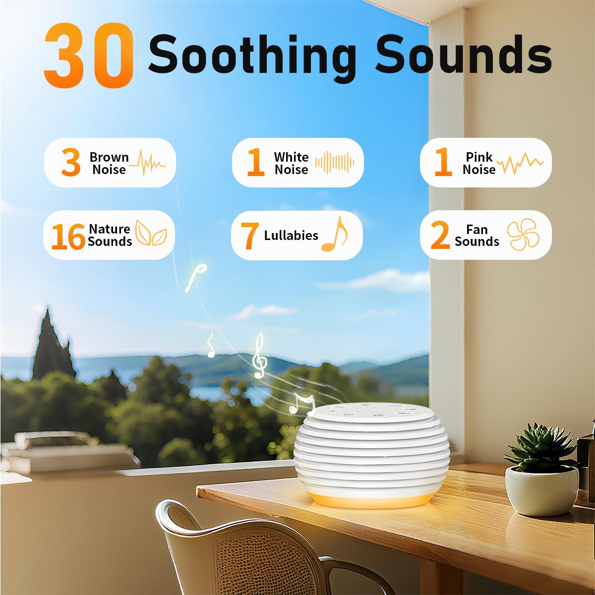 SleeZOO offers 30 high fidelity soothing sounds for restful nights.