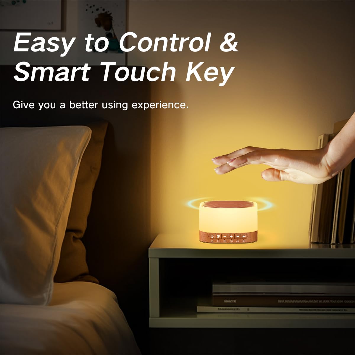 SleeZOO smart touch controls simplify adjusting color, brightness, and sound