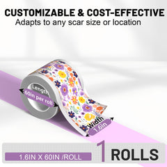 SLGCBL cut-to-fit silicone scar sheet trimmed to match your scar