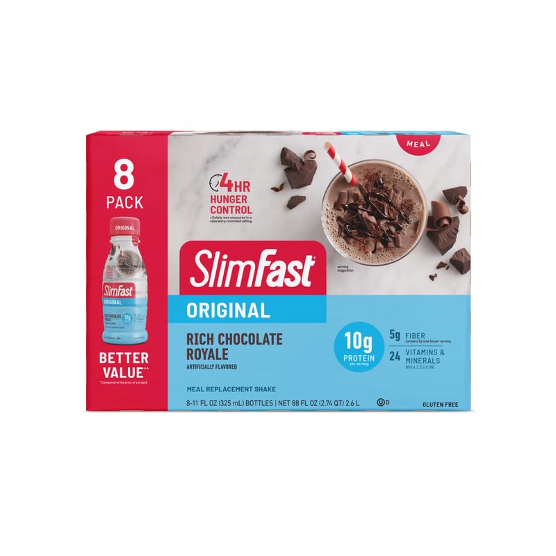 SlimFast Original Rich Chocolate Royale foil seal close-up.