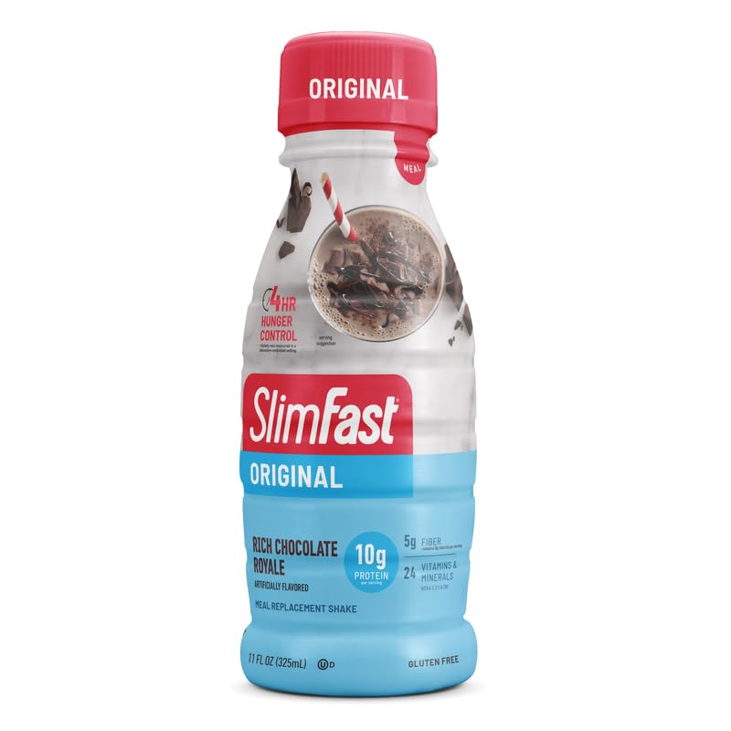 SlimFast Original Rich Chocolate Royale ingredients list display.