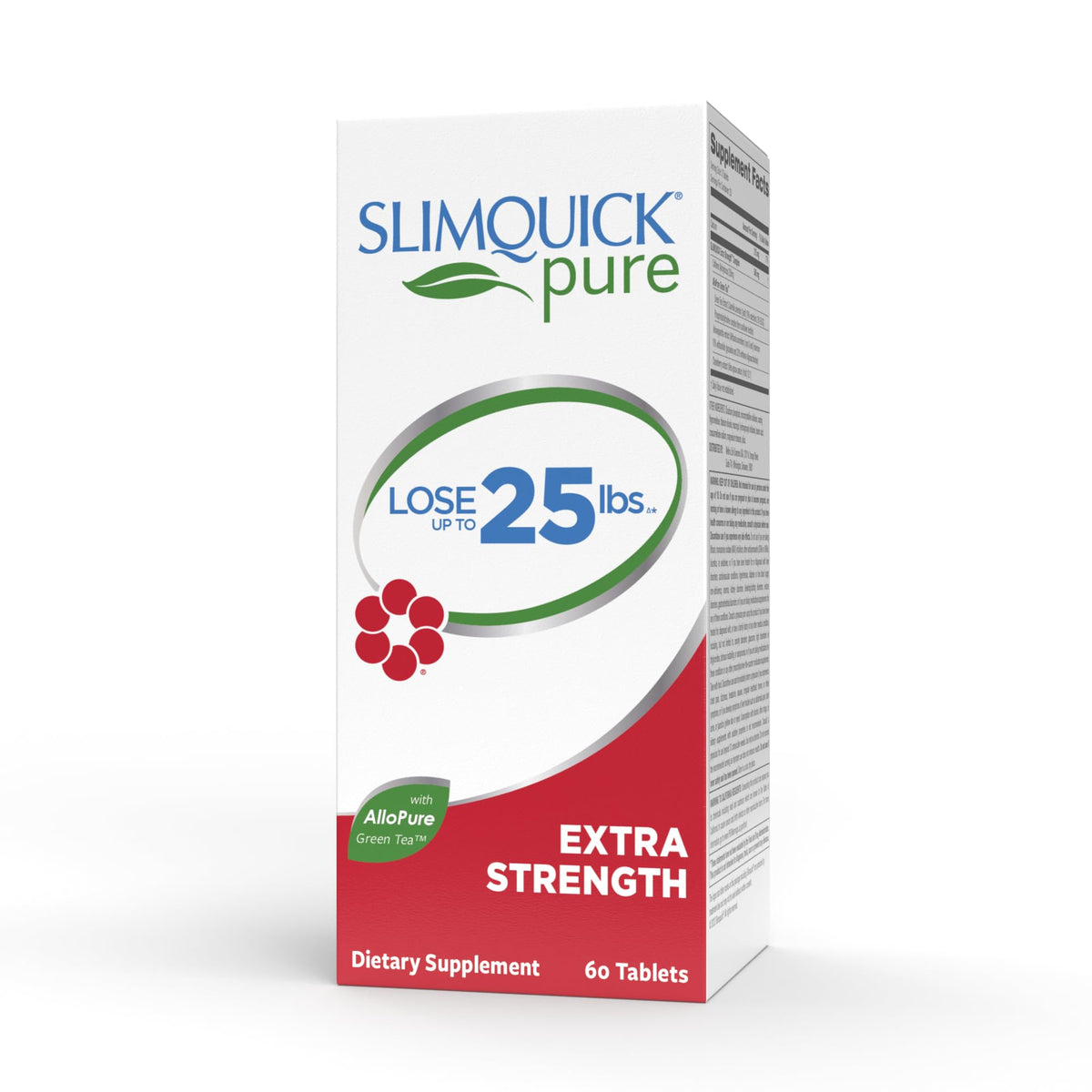 Slimquick Pure 3x Extra Strength bottle front for women, compact daily support.