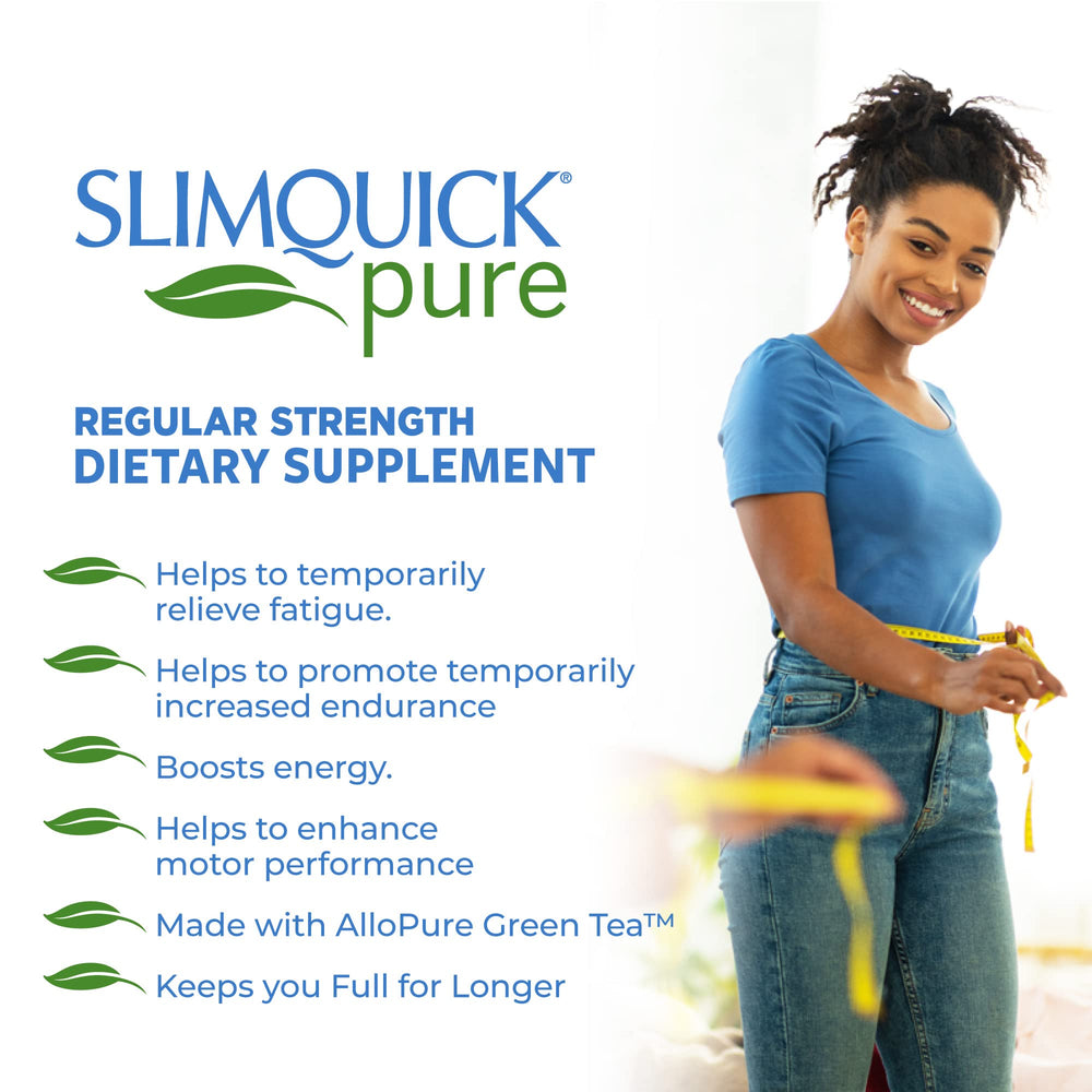 Women using SlimQuick, taking pills as part of her daily routine.
