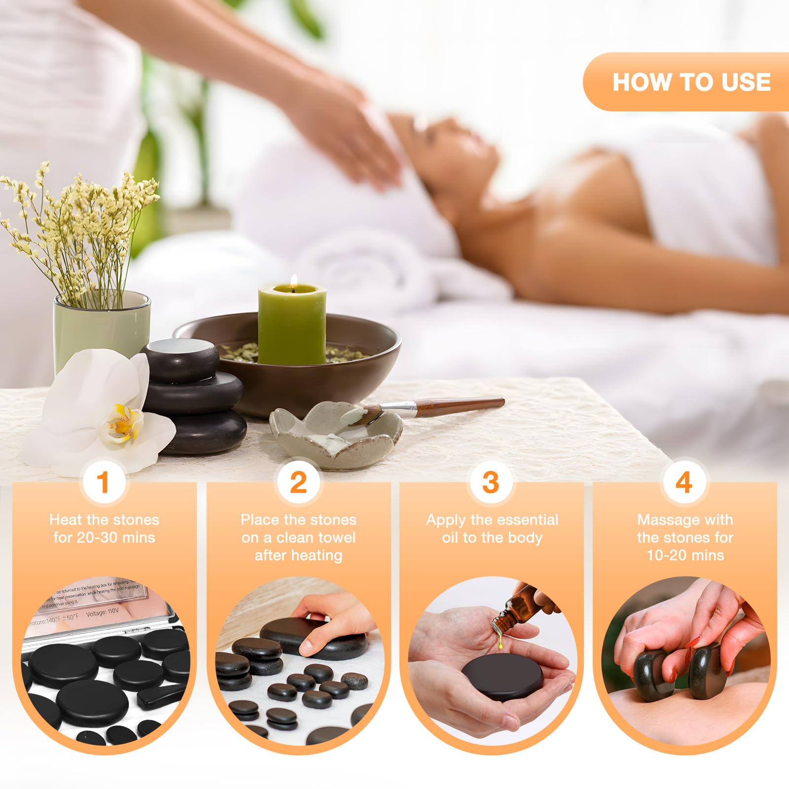 SLIMSTY heater box for convenient at-home hot stone therapy.