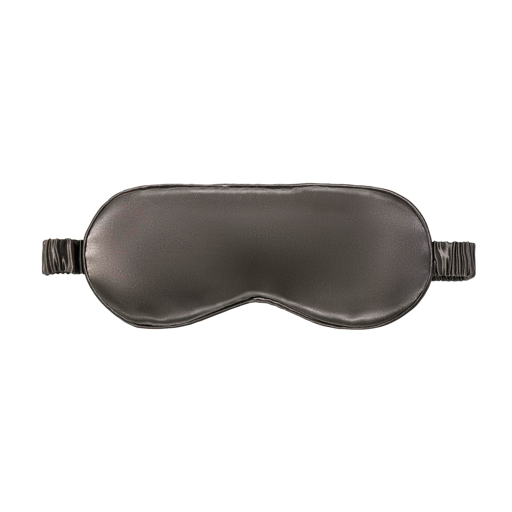 SLIP charcoal silk sleep mask front view highlighting smooth surface and luxe texture.