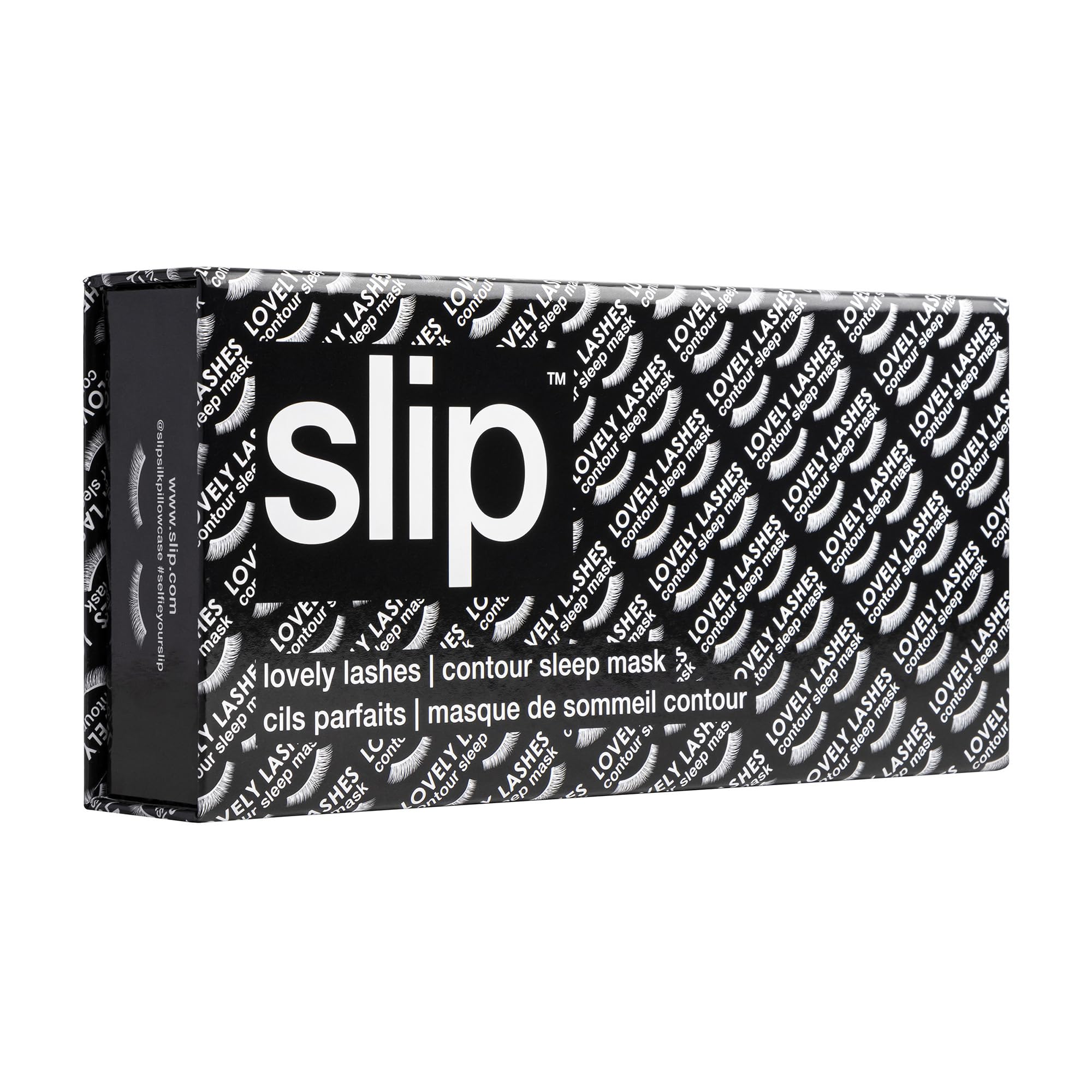 Slip Contour Sleep Mask in black provides luxurious silk feel.