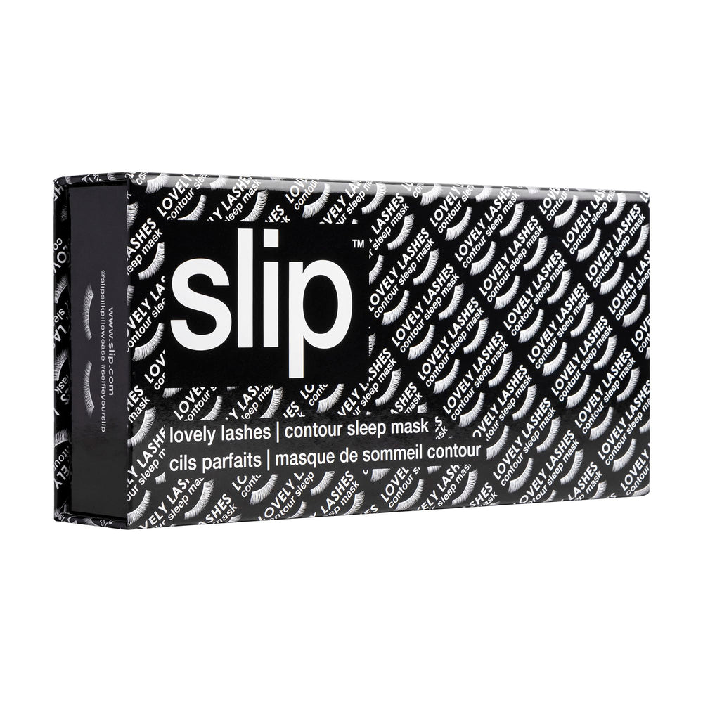 Slip Contour Sleep Mask in black provides luxurious silk feel.