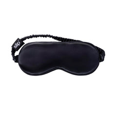 SLIP Pure Silk Sleep Mask in black, back view highlighting light-blocking design.