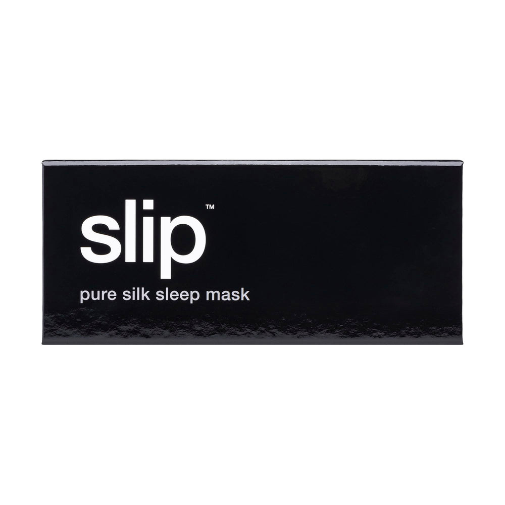 SLIP Pure Silk Sleep Mask in black with packaging for gifting.