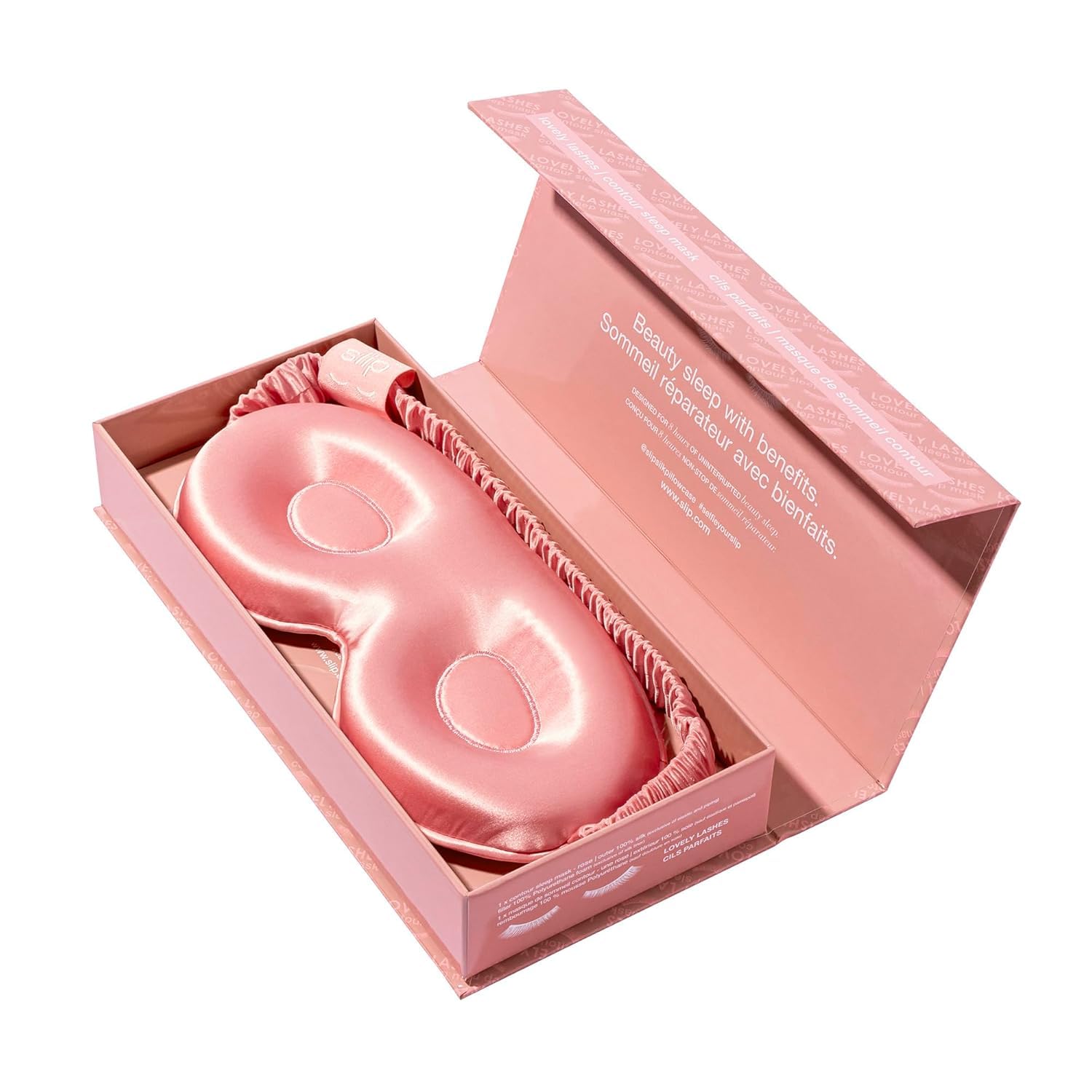 Slip Rose Contour Sleep Mask adjustable strap for a secure fit.