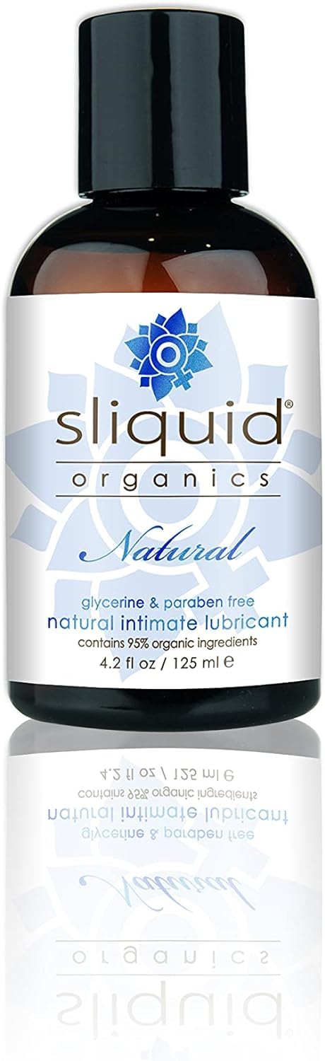 Sliquid Organics Natural Lubricant bottle delivers long-lasting moisture with organic botanicals.