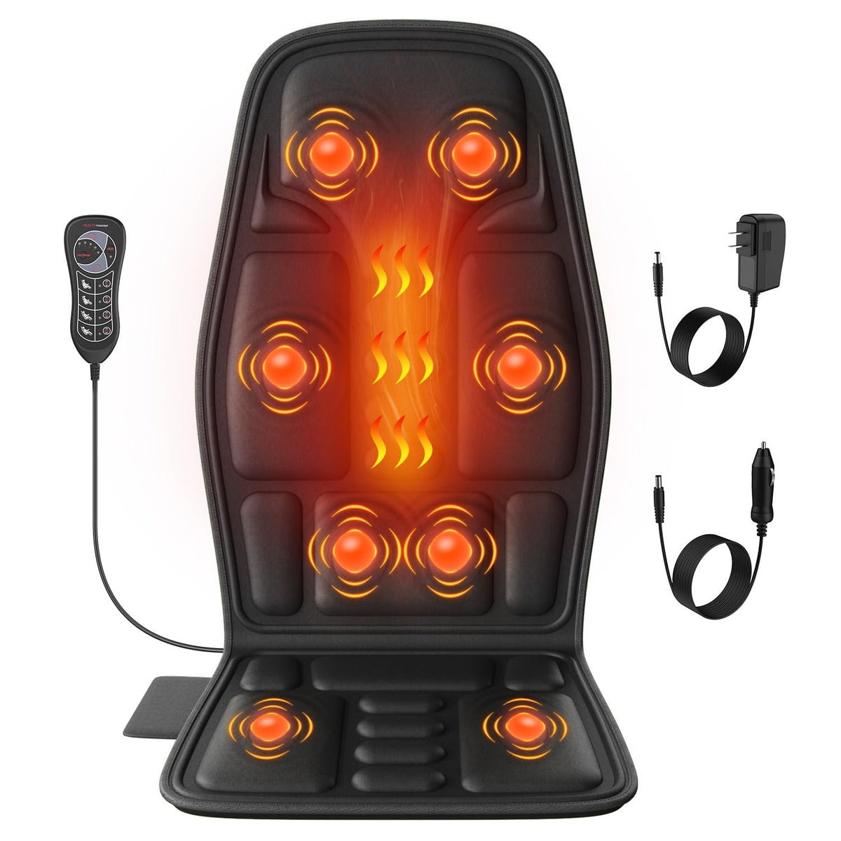 SLOTHMORE Comrelax back massager with heat offers targeted relief for shoulders and back.