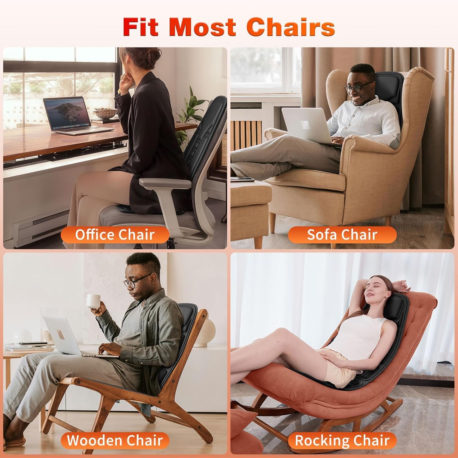 SLOTHMORE Comrelax heat function soothes tense muscles with safe, auto shut-off during longer sessions.