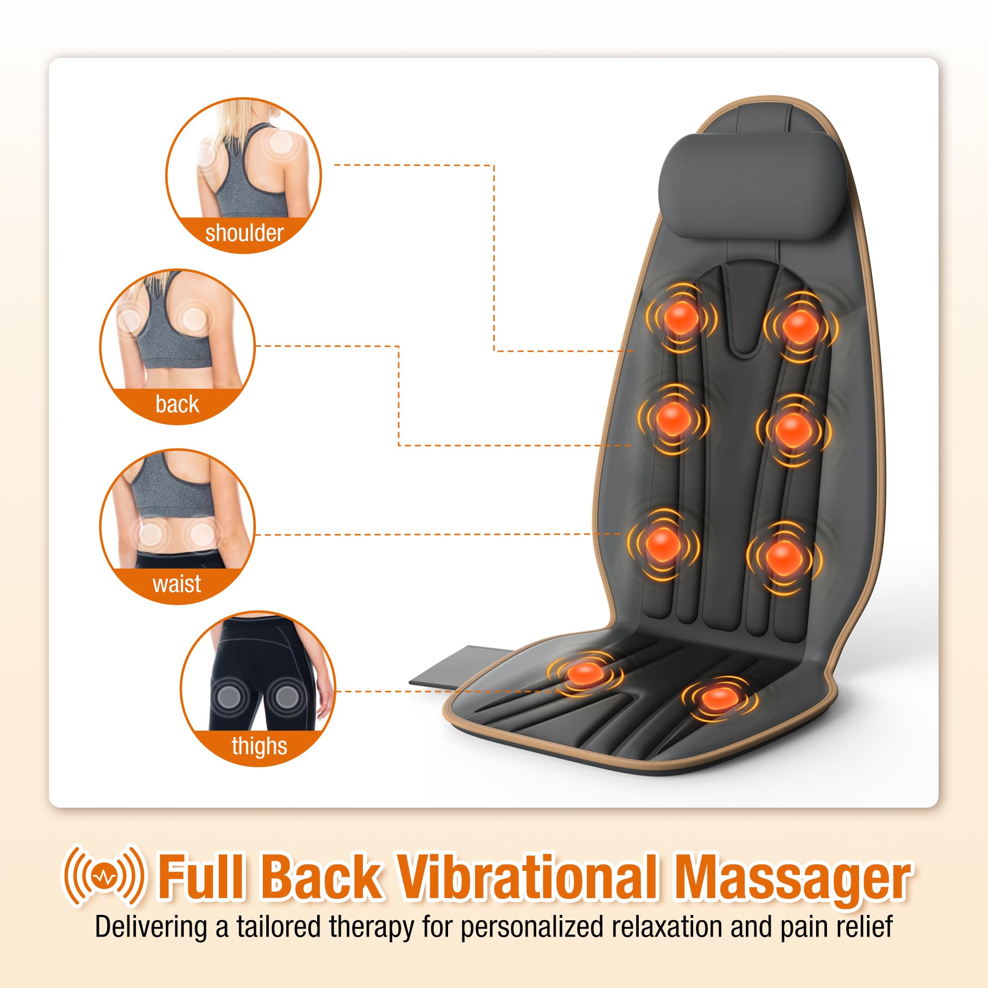 SLOTHMORE heated massage cushion with visible heat settings for cozy warmth during work