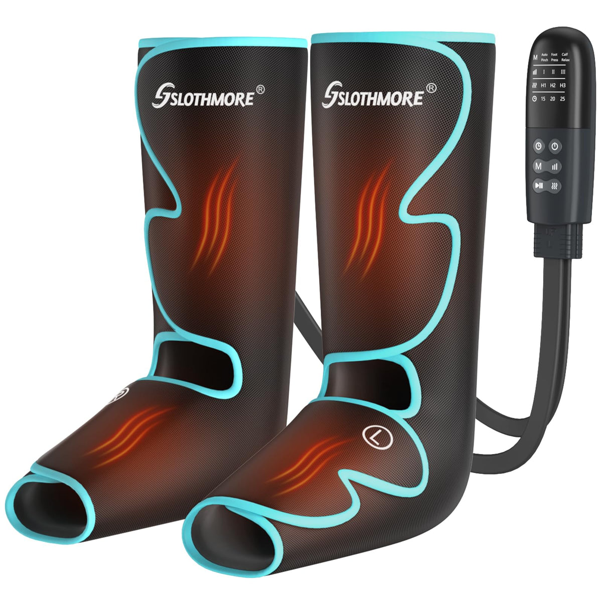 SLOTHMORE leg massager with air compression for calves and feet improves comfort