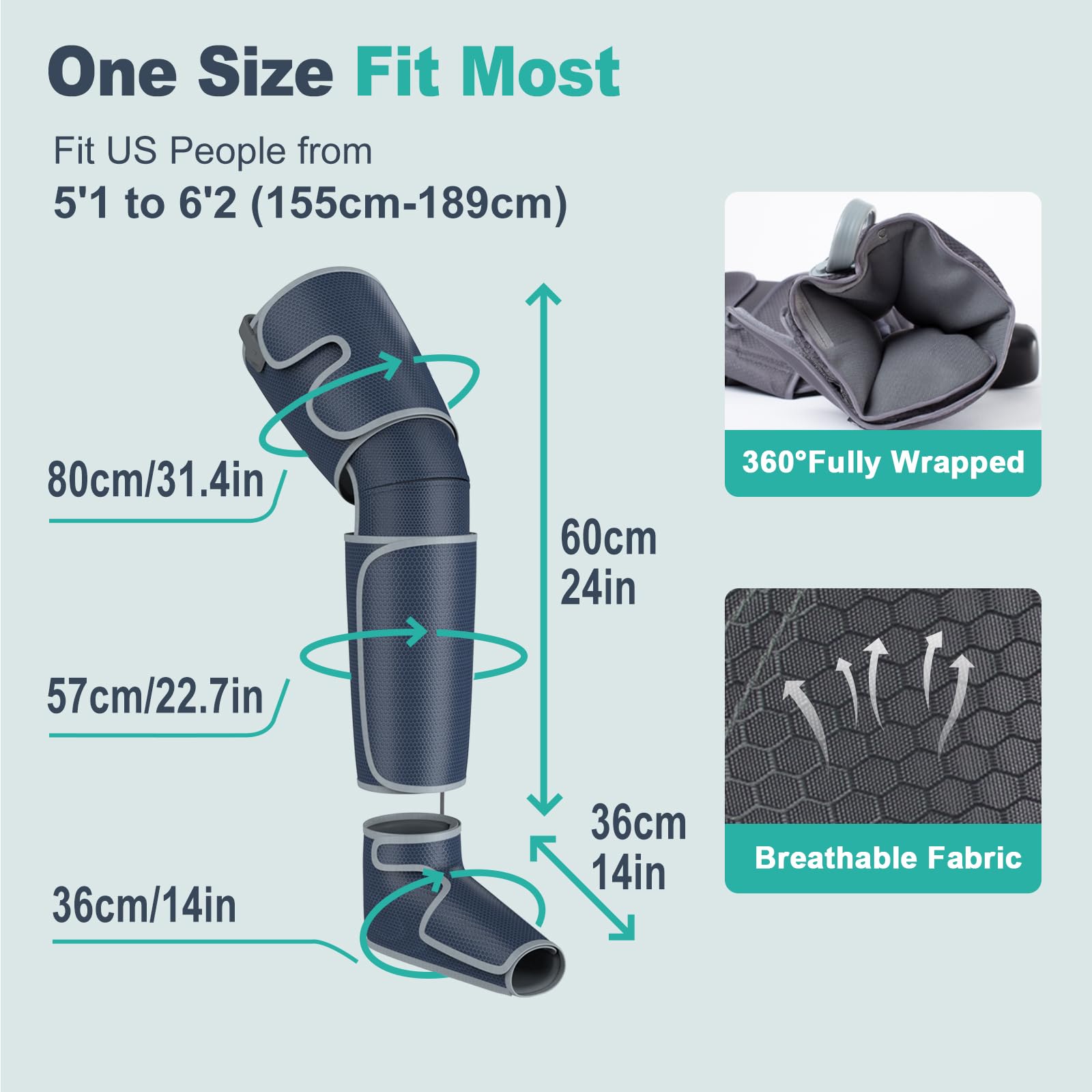SLOTHMORE leg massager airbag system inflating and deflating for contouring support