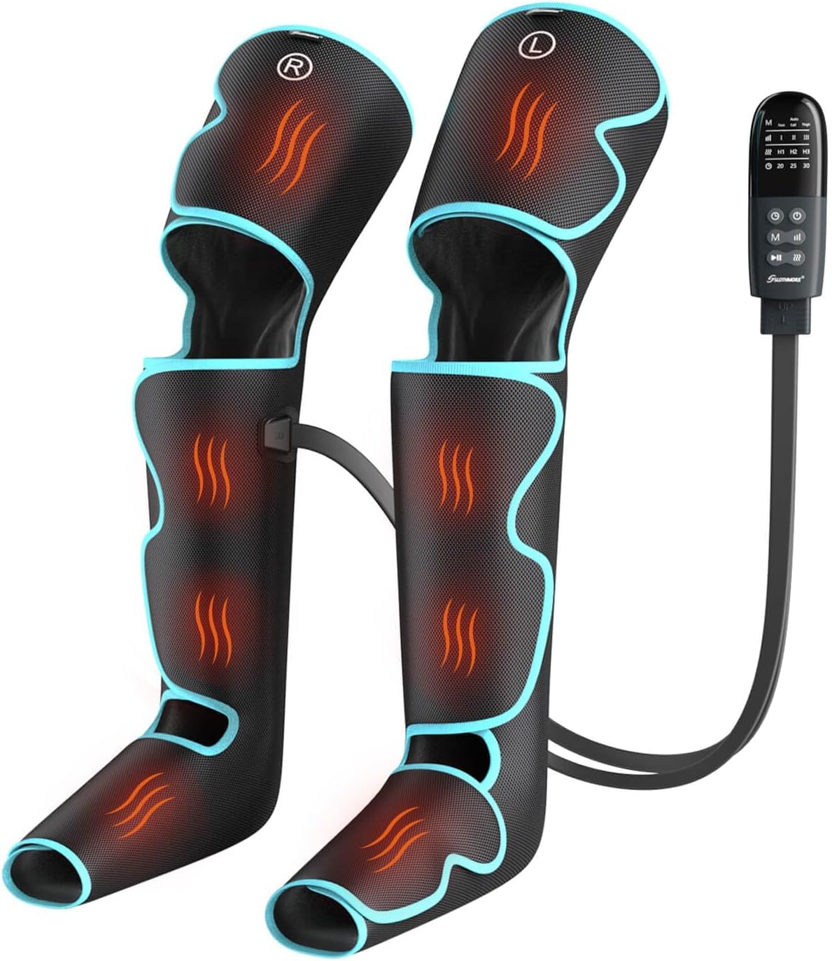 SLOTHMORE leg massager foot view with 360° compression for circulation