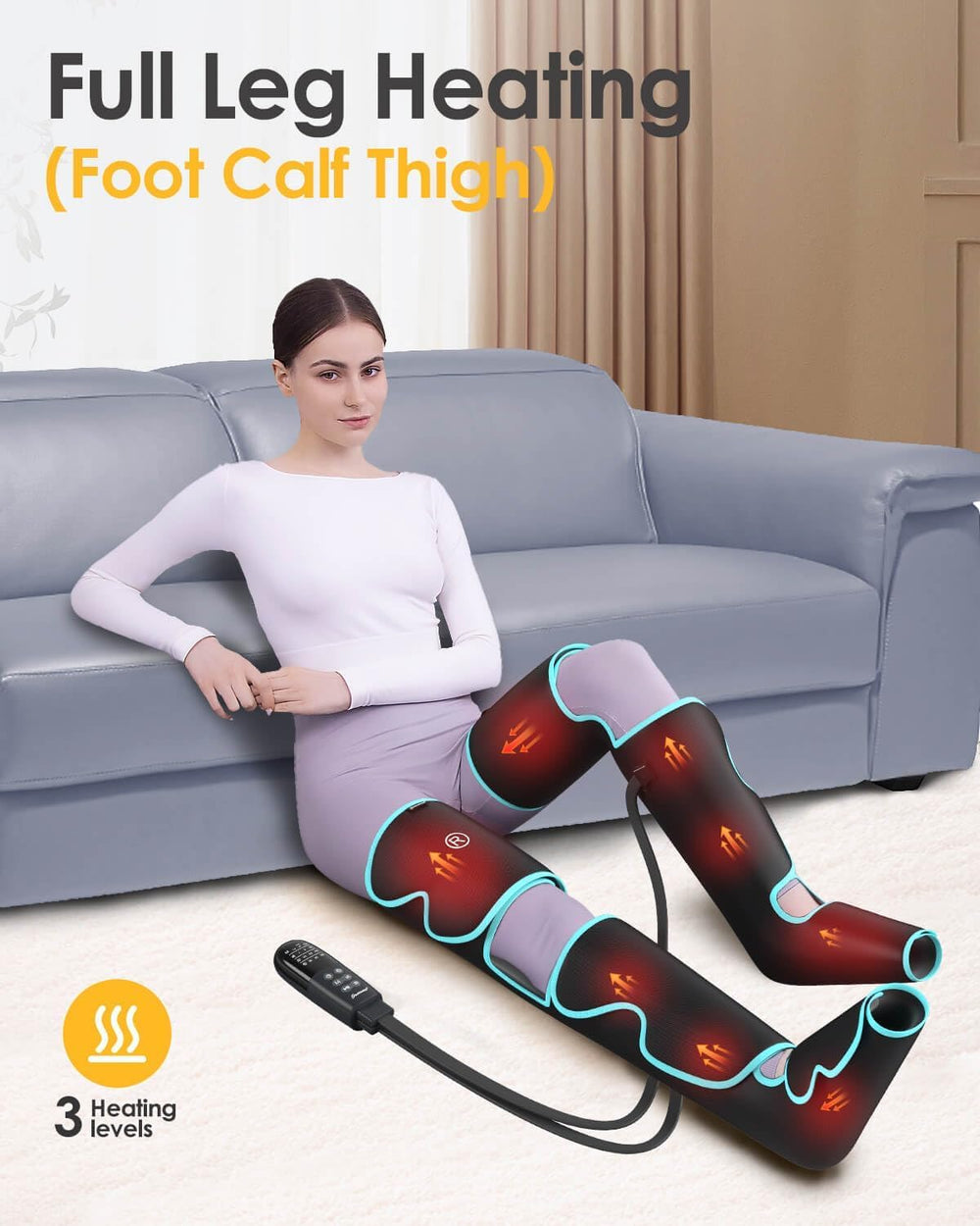 SLOTHMORE massager heating feature warming feet and legs