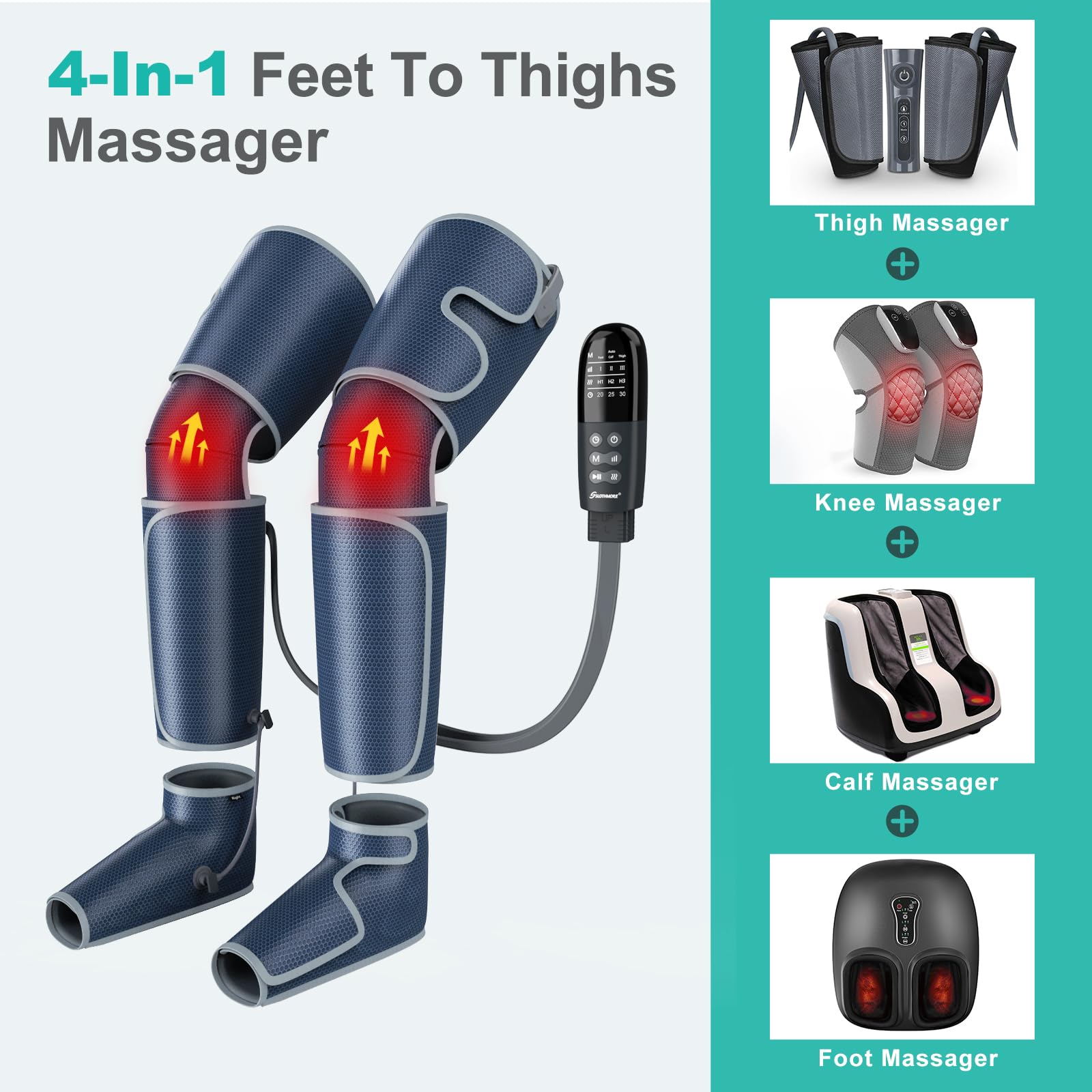 SLOTHMORE leg massager knee heating feature for comfort