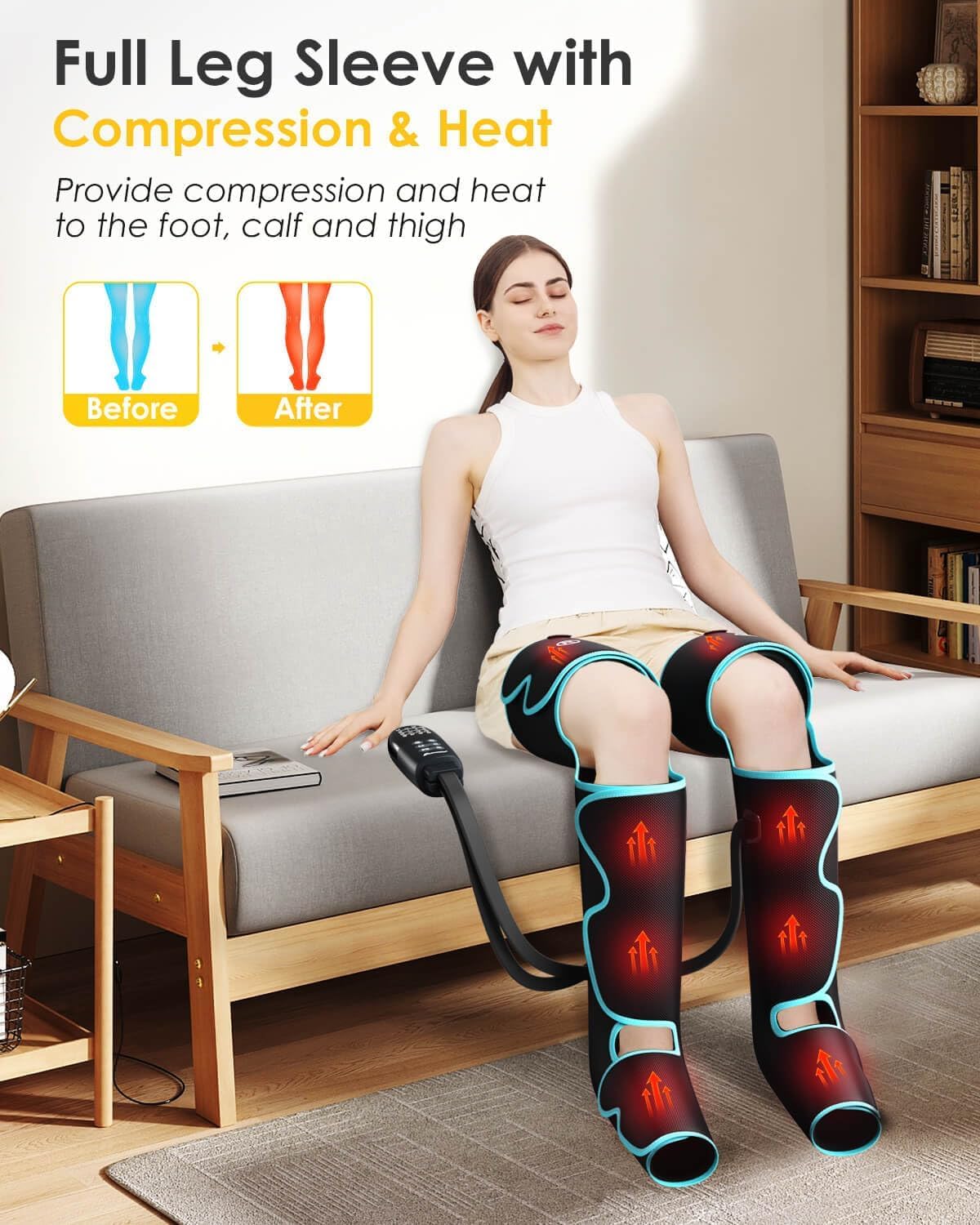SLOTHMORE leg massager six modes and three intensities for customized comfort
