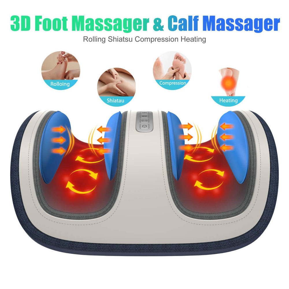 SLOTHMORE massager with airbags, rollers, and nodes for targeted foot and calf relief