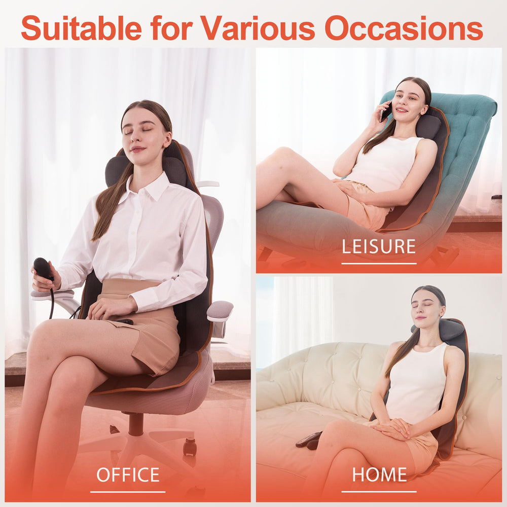 SLOTHMORE vibration massage pad delivers full back and shoulder relief