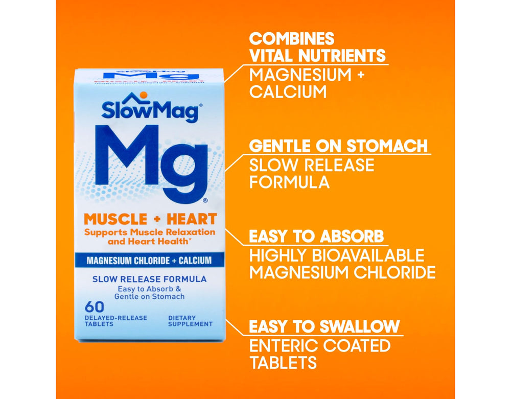 Slow-Mag label hero line suggests gentle on the stomach formulation.
