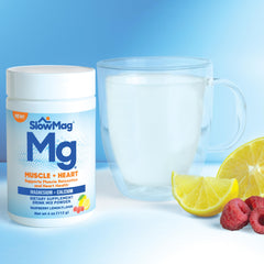 SlowMag dissolving powder in water demonstrates quick, tasty hydration option.