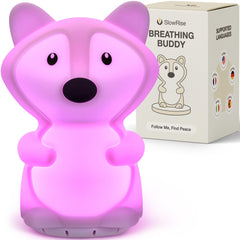 SlowRise Speaking Breathing Lamp front view with calming light for daily mindfulness.