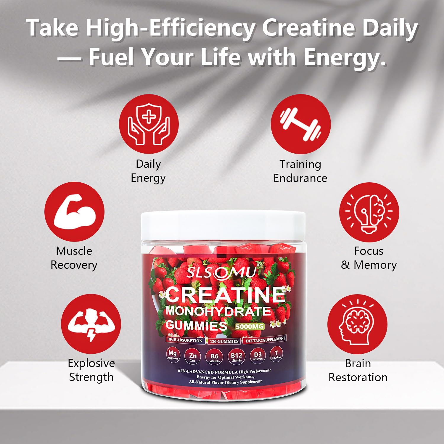 Slsomu Creatine Monohydrate Gummies open pack for easy access
