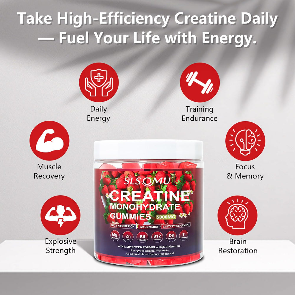 Slsomu Creatine Monohydrate Gummies open pack for easy access