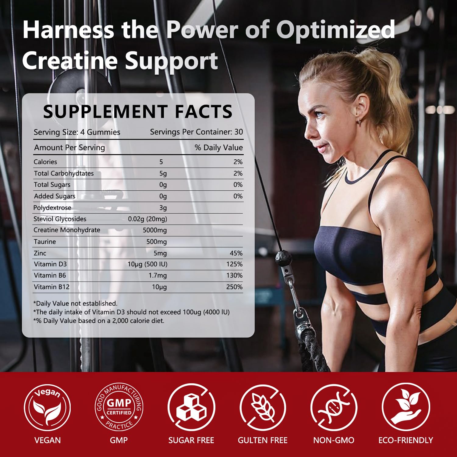 Slsomu Creatine Monohydrate Gummies strawberry close-up for flavorful daily intake