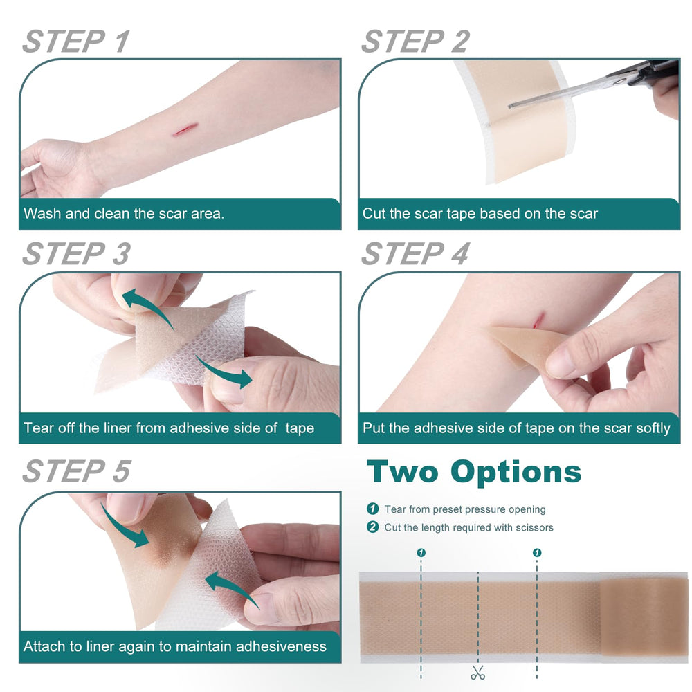 SLUKHIG scar tape on C-section area provides protection and irritation reduction.
