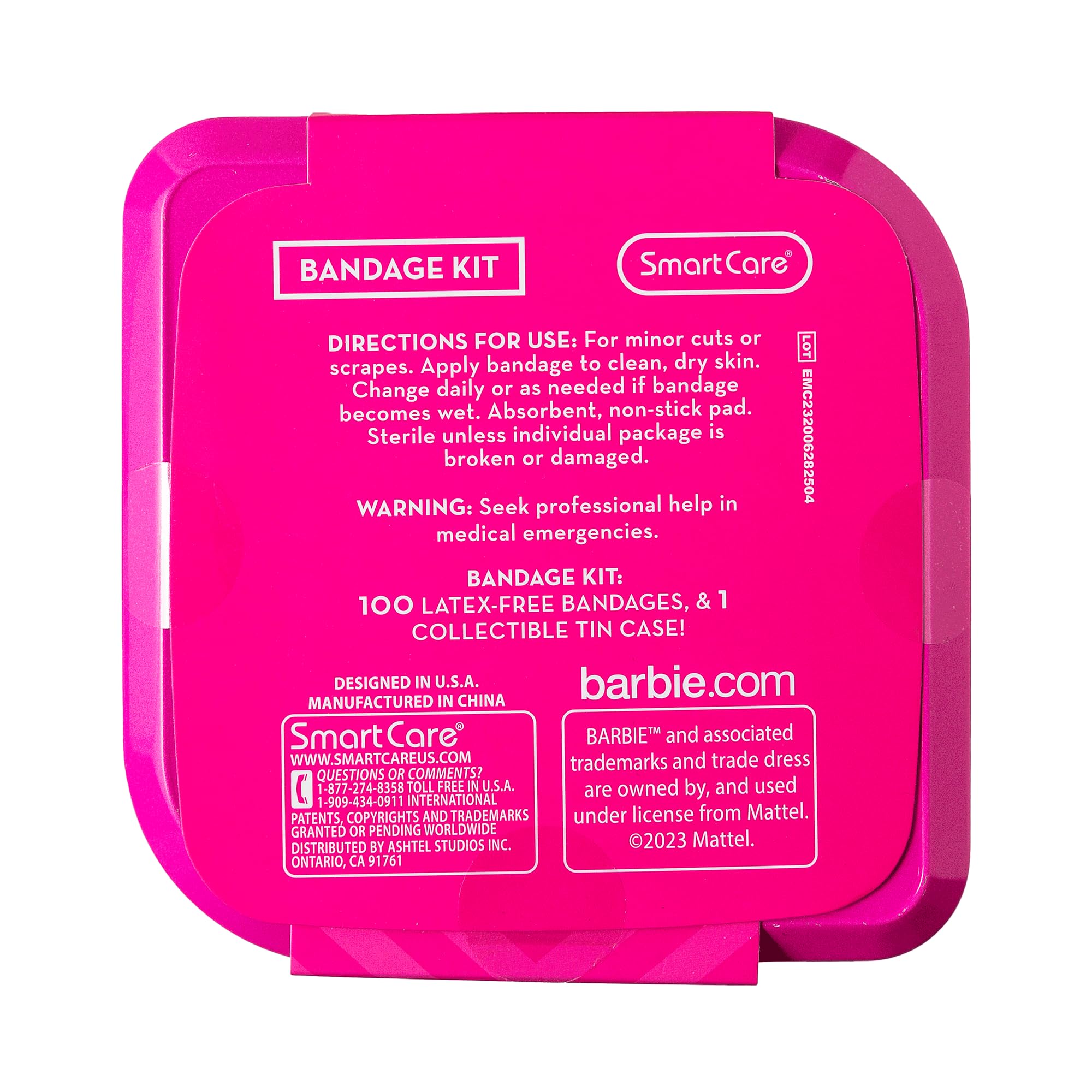 Smart Care Barbie Bandages variety designs highlight fun options for small wounds and quick dressing.