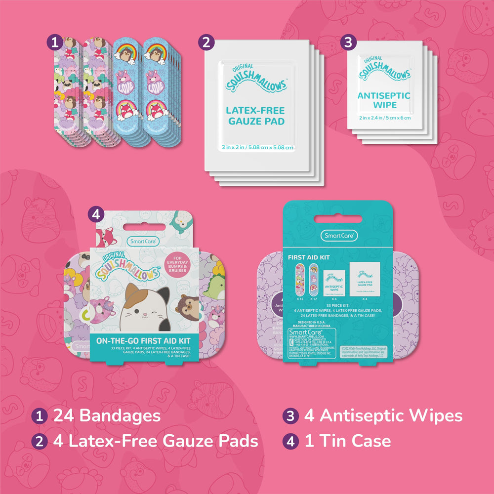 Smart Care Squishmallow: toallitas antisépticas para limpiar heridas leves.