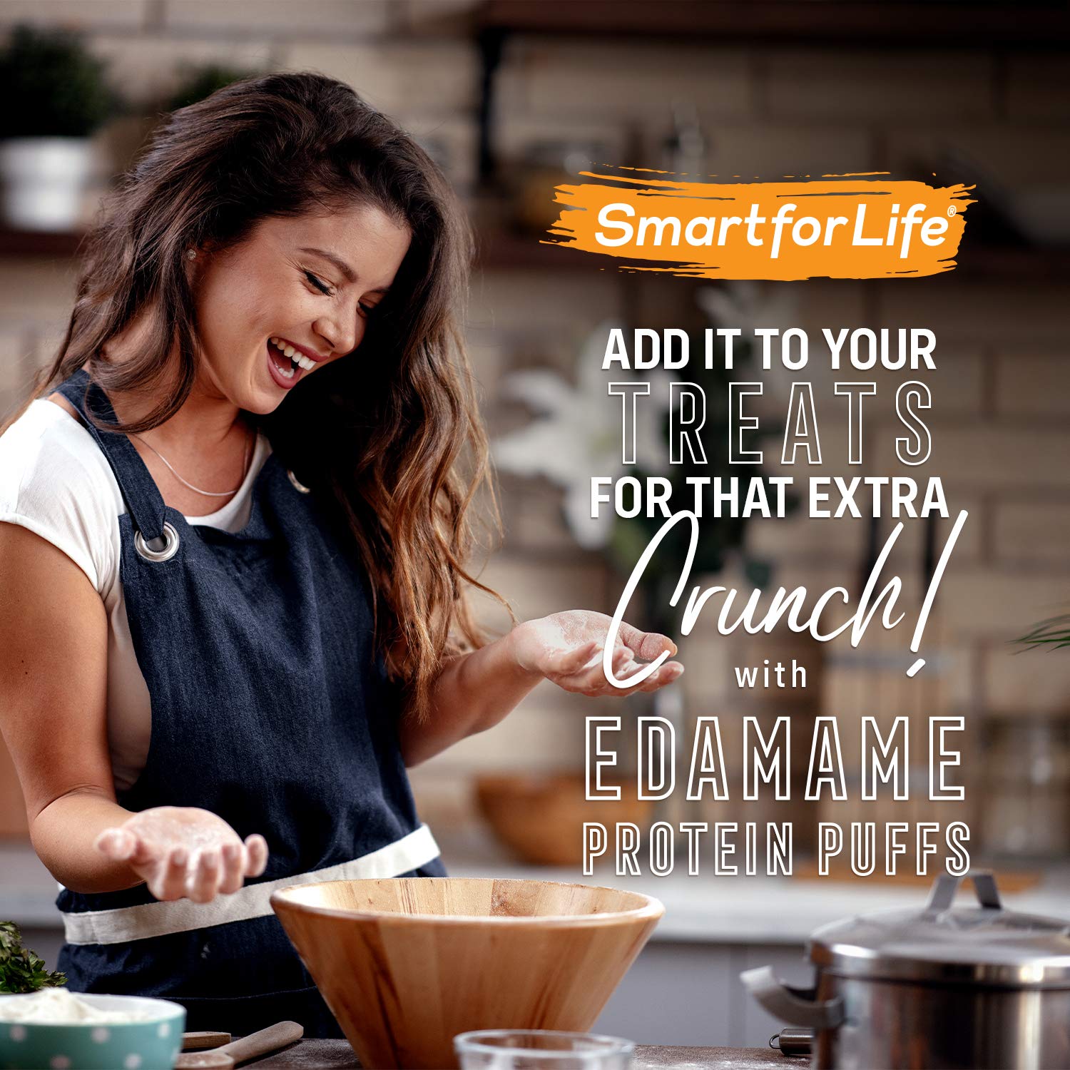 Smart for Life Soy Protein Puffs crunch served in a bowl for taste.