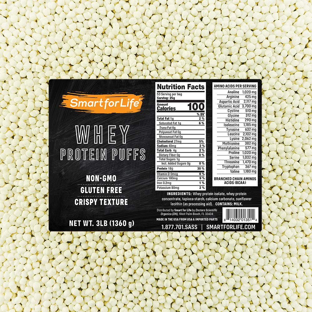 Smart for Life Whey Protein Puffs box, convenient daily protein booster