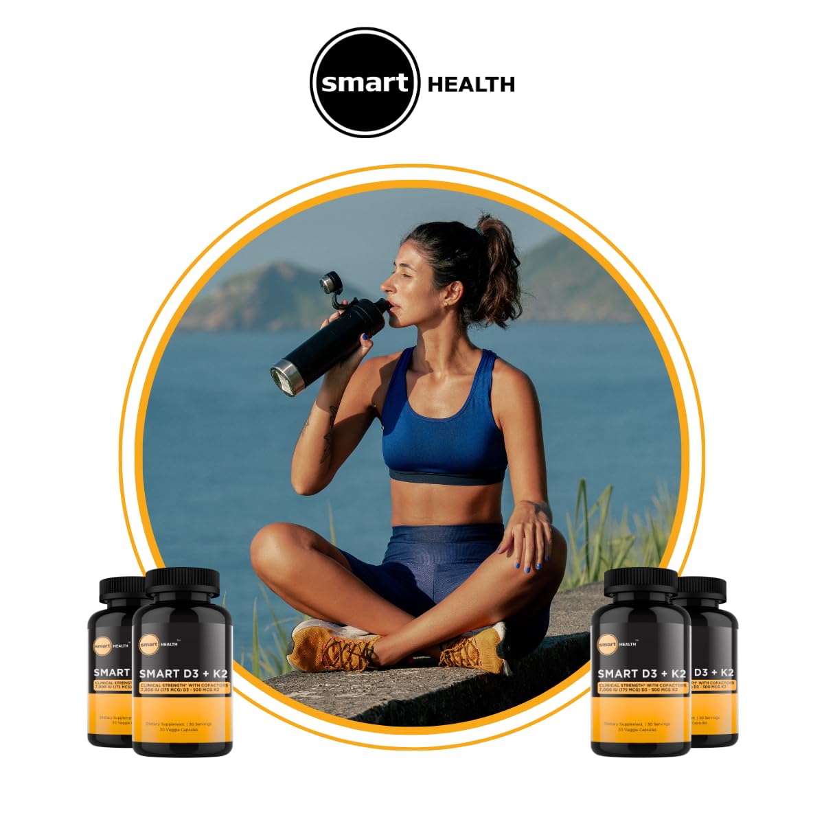 Smart Health health-boost-bottle-on-shelf suggests daily wellness support.