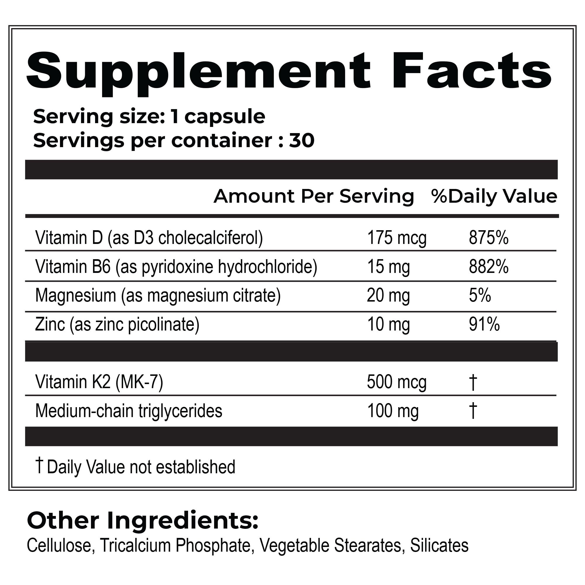 Smart Health d3-k2 capsule closeup highlights essential cofactors for absorption.