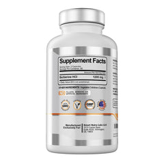 Smart Nutra Labs berberine capsules closeup emphasizes easy-to-swallow vegan capsules