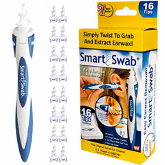 Smart Swab spiral ear cleaner with reusable handle for gentle wax removal