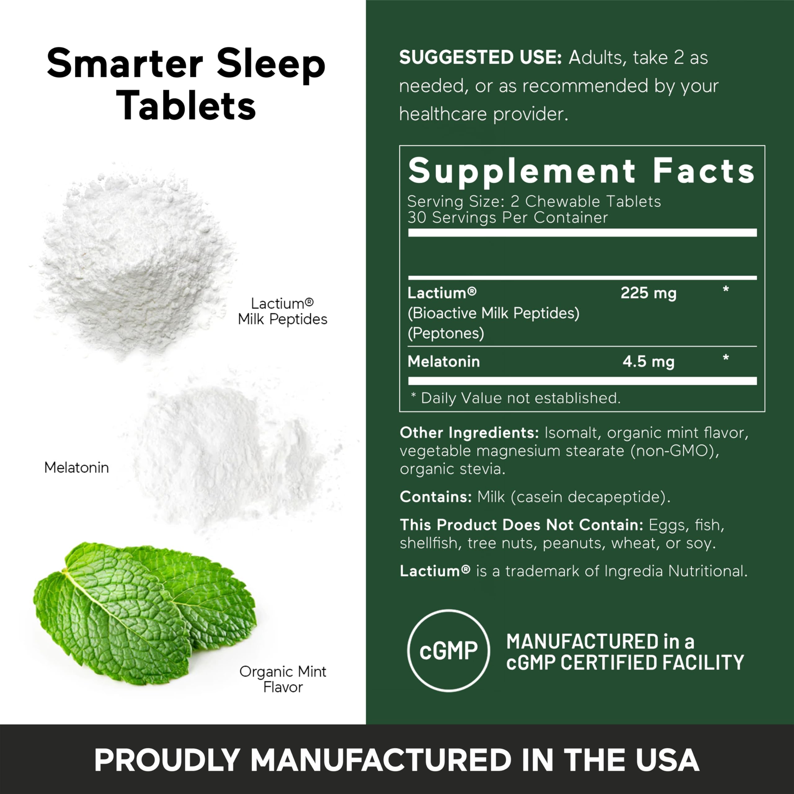Smartenutrition mint flavor tablet bottle on bedside table