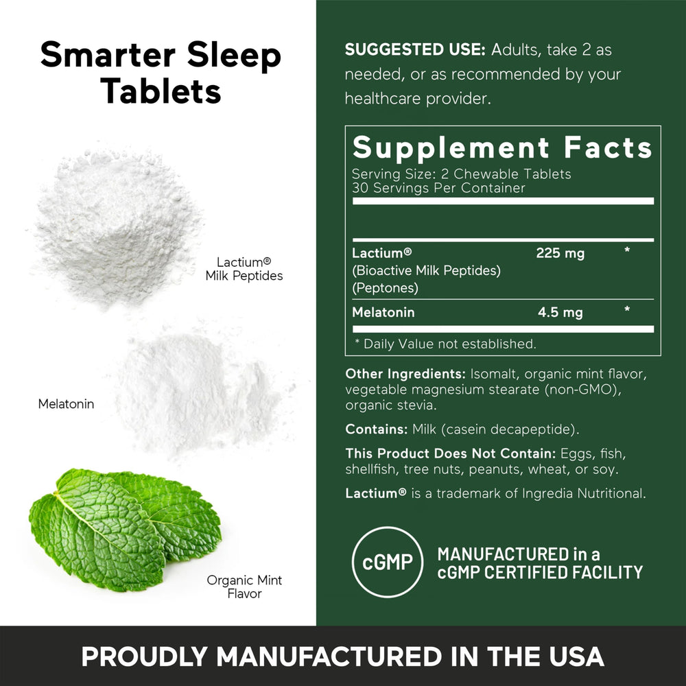 Smartenutrition mint flavor tablet bottle on bedside table