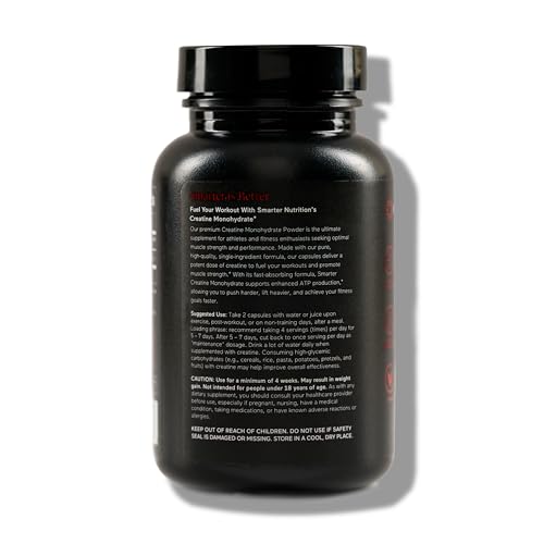 SMARTERNUTRITION Creatine pills close-up showing vegan capsules for clean energy.