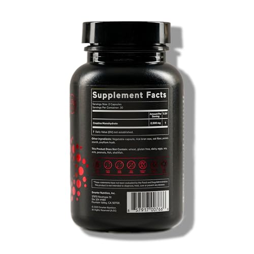 SMARTERNUTRITION Creatine pills daily dose for routine training and recovery.
